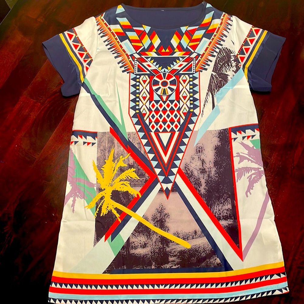 Tribal Mini Shift Dress size small